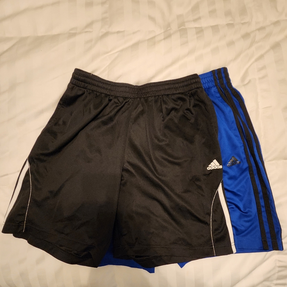 Adidas Black and Blue Athletic Shorts (2 Pair)